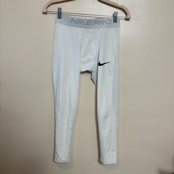 Nike Other - Nike Pro Mens Leggings Dri Fit Tight Fit Athletic Layer White Size‎ Small